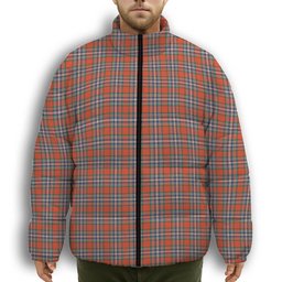 ScotsTee Shop Scottish McFarlane Ancient Premium Tartan Collar Down Jacket Winter White Duck Down Plaid