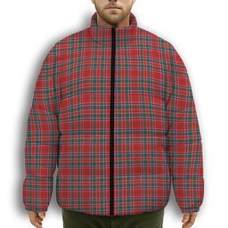 ScotsTee Shop Scottish MacDonald of Lochmaddy Modern Premium Tartan Collar Down Jacket Winter White Duck Down Plaid