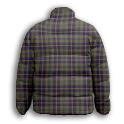 ScotsTee Shop Scottish Tailyour Weathered Premium Tartan Collar Down Jacket Winter White Duck Down Plaid