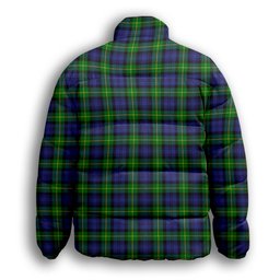 ScotsTee Shop Scottish Meldrum Premium Tartan Collar Down Jacket Winter White Duck Down Plaid