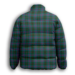 ScotsTee Shop Scottish Wood Ancient Premium Tartan Collar Down Jacket Winter White Duck Down Plaid