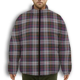 ScotsTee Shop Scottish McDonald Dress Modern Premium Tartan Collar Down Jacket Winter White Duck Down Plaid