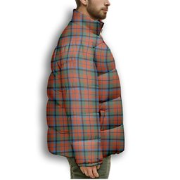 ScotsTee Shop Scottish MacCracken Ancient Premium Tartan Collar Down Jacket Winter White Duck Down Plaid