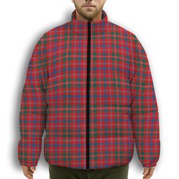 ScotsTee Shop Scottish McDonald of Glenaladale Modern Premium Tartan Collar Down Jacket Winter White Duck Down Plaid