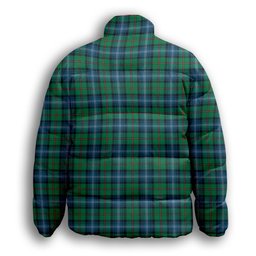 ScotsTee Shop Scottish Urquhart Ancient Premium Tartan Collar Down Jacket Winter White Duck Down Plaid