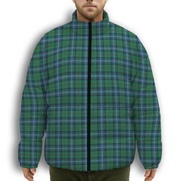 ScotsTee Shop Scottish Urquhart Ancient Premium Tartan Collar Down Jacket Winter White Duck Down Plaid