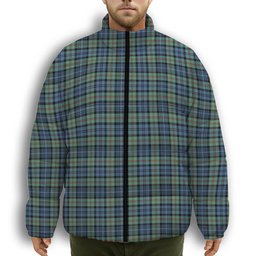 ScotsTee Shop Scottish MacKinlay Ancient Premium Tartan Collar Down Jacket Winter White Duck Down Plaid