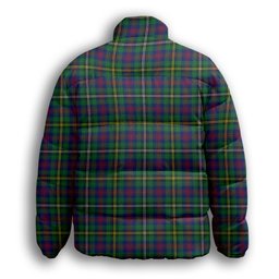 ScotsTee Shop Scottish Wood Modern Premium Tartan Collar Down Jacket Winter White Duck Down Plaid