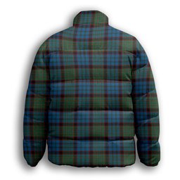 ScotsTee Shop Scottish MacNicol Hunting Premium Tartan Collar Down Jacket Winter White Duck Down Plaid