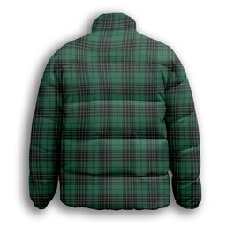 ScotsTee Shop Scottish MacKenzie Dress Modern Premium Tartan Collar Down Jacket Winter White Duck Down Plaid