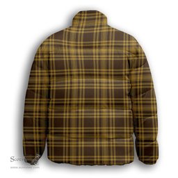 ScotsTee Shop Scottish Yellow Pencil Premium Tartan Collar Down Jacket Winter White Duck Down Plaid