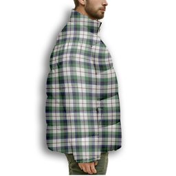 ScotsTee Shop Scottish McNachten Dress Modern Premium Tartan Collar Down Jacket Winter White Duck Down Plaid