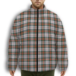 ScotsTee Shop Scottish MacDuff Dress Ancient SC Premium Tartan Collar Down Jacket Winter White Duck Down Plaid