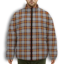 ScotsTee Shop Scottish Young, Christina Premium Tartan Collar Down Jacket Winter White Duck Down Plaid