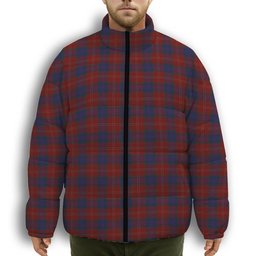 ScotsTee Shop Scottish MacEdward MacGregor Hastie Premium Tartan Collar Down Jacket Winter White Duck Down Plaid