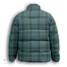 ScotsTee Shop Scottish MacInnes Ancient Premium Tartan Collar Down Jacket Winter White Duck Down Plaid