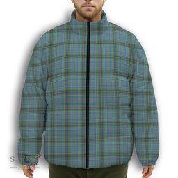 ScotsTee Shop Scottish MacInnes Ancient Premium Tartan Collar Down Jacket Winter White Duck Down Plaid