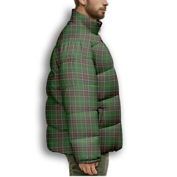 ScotsTee Shop Scottish Newfoundland Premium Tartan Collar Down Jacket Winter White Duck Down Plaid