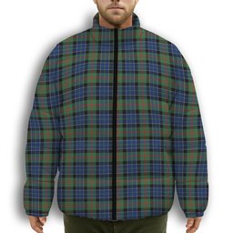 ScotsTee Shop Scottish Paterson Modern Premium Tartan Collar Down Jacket Winter White Duck Down Plaid
