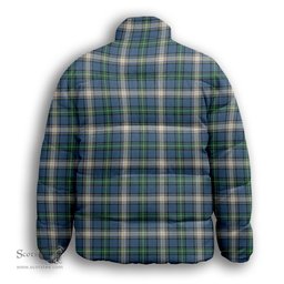 ScotsTee Shop Scottish McDowall Modern Premium Tartan Collar Down Jacket Winter White Duck Down Plaid