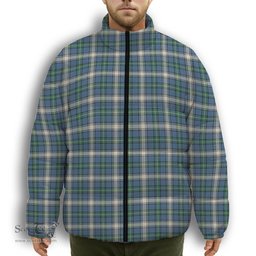 ScotsTee Shop Scottish McDowall Modern Premium Tartan Collar Down Jacket Winter White Duck Down Plaid