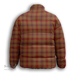 ScotsTee Shop Scottish MacGlashan Premium Tartan Collar Down Jacket Winter White Duck Down Plaid