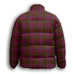 ScotsTee Shop Scottish MacRae Red Premium Tartan Collar Down Jacket Winter White Duck Down Plaid