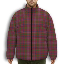 ScotsTee Shop Scottish MacRae Red Premium Tartan Collar Down Jacket Winter White Duck Down Plaid