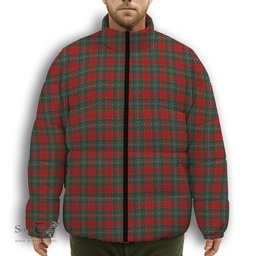 ScotsTee Shop Scottish Moray of Abercairney Premium Tartan Collar Down Jacket Winter White Duck Down Plaid