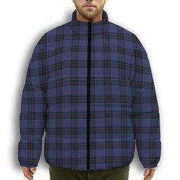 ScotsTee Shop Scottish MacKay Blue #02 Premium Tartan Collar Down Jacket Winter White Duck Down Plaid