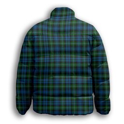 ScotsTee Shop Scottish Lyon Premium Tartan Collar Down Jacket Winter White Duck Down Plaid