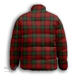 ScotsTee Shop Scottish McPherson of Cluny Premium Tartan Collar Down Jacket Winter White Duck Down Plaid