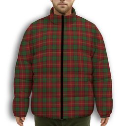 ScotsTee Shop Scottish Kirk Premium Tartan Collar Down Jacket Winter White Duck Down Plaid