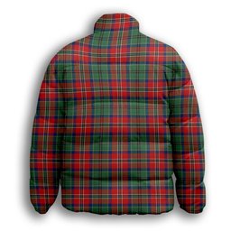 ScotsTee Shop Scottish MacCulloch Modern Premium Tartan Collar Down Jacket Winter White Duck Down Plaid