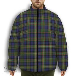 ScotsTee Shop Scottish McLaren Modern Premium Tartan Collar Down Jacket Winter White Duck Down Plaid