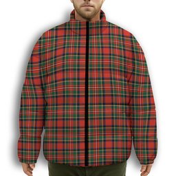 ScotsTee Shop Scottish Lyle Premium Tartan Collar Down Jacket Winter White Duck Down Plaid