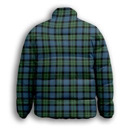 ScotsTee Shop Scottish MacKay Ancient Premium Tartan Collar Down Jacket Winter White Duck Down Plaid