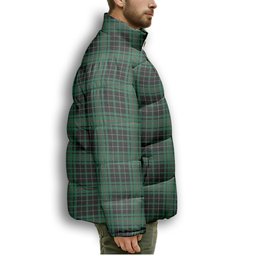 ScotsTee Shop Scottish MacAuley Hunting Ancient Premium Tartan Collar Down Jacket Winter White Duck Down Plaid