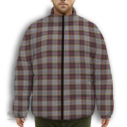 ScotsTee Shop Scottish McInnes Ancient Hunting Premium Tartan Collar Down Jacket Winter White Duck Down Plaid