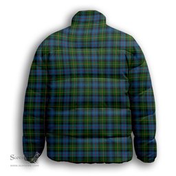 ScotsTee Shop Scottish McLeod of Skye Premium Tartan Collar Down Jacket Winter White Duck Down Plaid