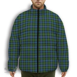 ScotsTee Shop Scottish McLeod of Skye Premium Tartan Collar Down Jacket Winter White Duck Down Plaid