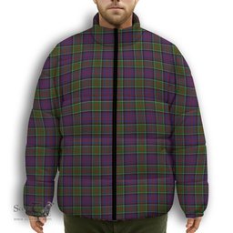 ScotsTee Shop Scottish MacDonald of Clanranald 2 Premium Tartan Collar Down Jacket Winter White Duck Down Plaid