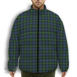 ScotsTee Shop Scottish MacKay Bonner Premium Tartan Collar Down Jacket Winter White Duck Down Plaid