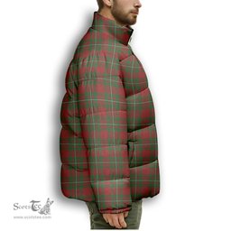 ScotsTee Shop Scottish MacGregor Modern Premium Tartan Collar Down Jacket Winter White Duck Down Plaid