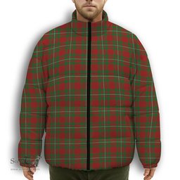 ScotsTee Shop Scottish MacGregor Modern Premium Tartan Collar Down Jacket Winter White Duck Down Plaid