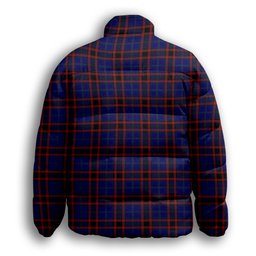 ScotsTee Shop Scottish Hume Modern Premium Tartan Collar Down Jacket Winter White Duck Down Plaid
