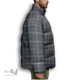 ScotsTee Shop Scottish Liberton Premium Tartan Collar Down Jacket Winter White Duck Down Plaid