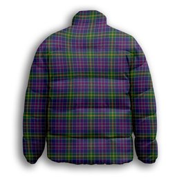 ScotsTee Shop Scottish Yule Premium Tartan Collar Down Jacket Winter White Duck Down Plaid