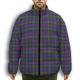 ScotsTee Shop Scottish Yule Premium Tartan Collar Down Jacket Winter White Duck Down Plaid