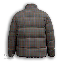ScotsTee Shop Scottish Young Weathered Clan Premium Tartan Collar Down Jacket Winter White Duck Down Plaid